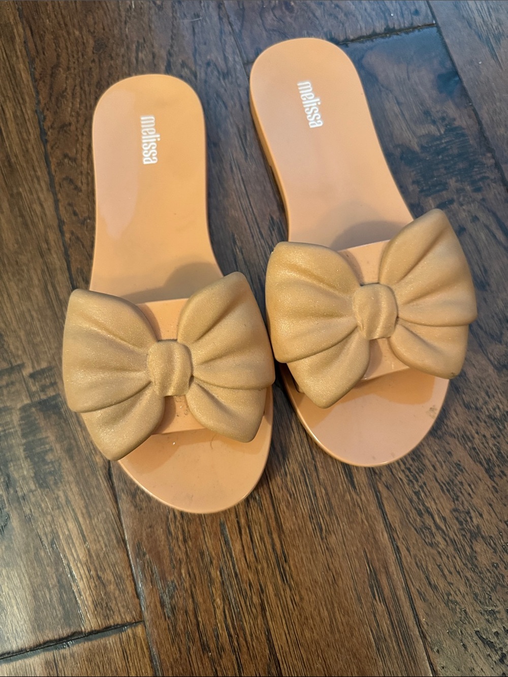 Melissa Gold Bow Slide Sandals